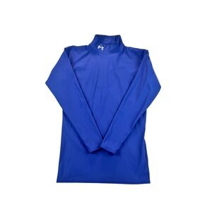 Under Armour ColdGear Men's Blue Mock Neck Long Sleeve Compression Shirt LG